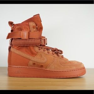 peach high top air force ones